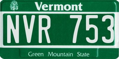 VT license plate NVR753