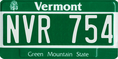 VT license plate NVR754