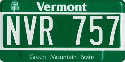 VT license plate NVR757