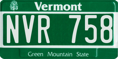 VT license plate NVR758