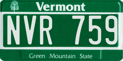 VT license plate NVR759