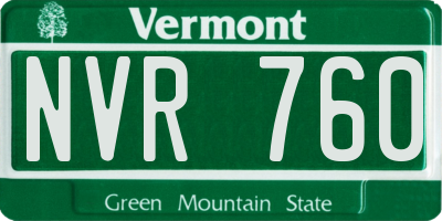 VT license plate NVR760