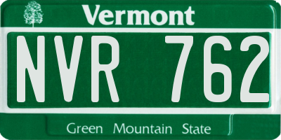 VT license plate NVR762