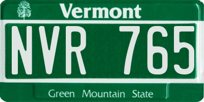 VT license plate NVR765