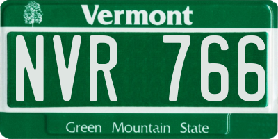 VT license plate NVR766