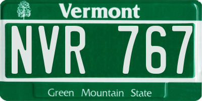 VT license plate NVR767