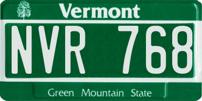 VT license plate NVR768