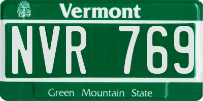 VT license plate NVR769