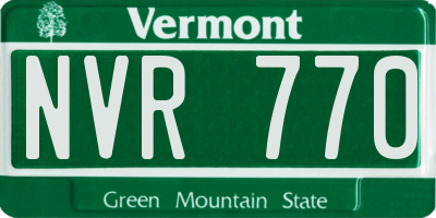VT license plate NVR770