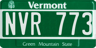 VT license plate NVR773