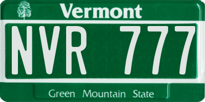 VT license plate NVR777