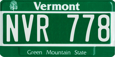 VT license plate NVR778