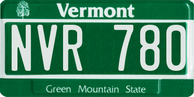 VT license plate NVR780