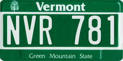 VT license plate NVR781