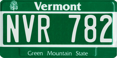 VT license plate NVR782