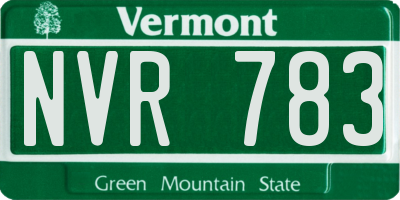 VT license plate NVR783