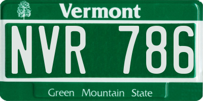VT license plate NVR786