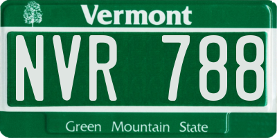 VT license plate NVR788