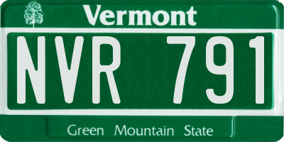 VT license plate NVR791