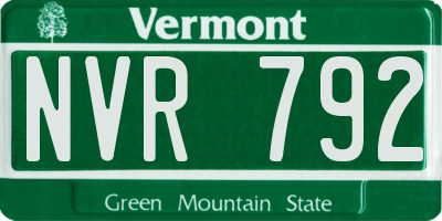 VT license plate NVR792