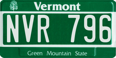 VT license plate NVR796