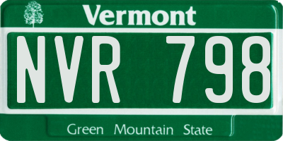 VT license plate NVR798