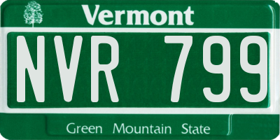 VT license plate NVR799