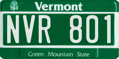 VT license plate NVR801
