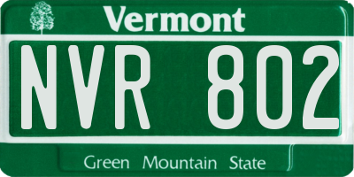 VT license plate NVR802