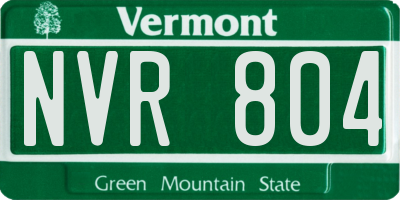 VT license plate NVR804