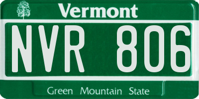 VT license plate NVR806