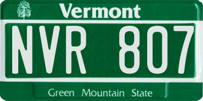 VT license plate NVR807