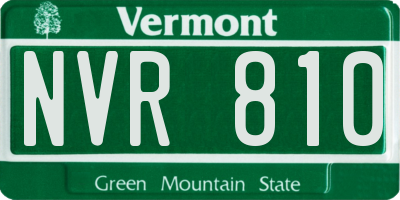 VT license plate NVR810