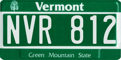 VT license plate NVR812