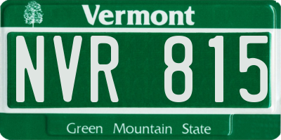 VT license plate NVR815