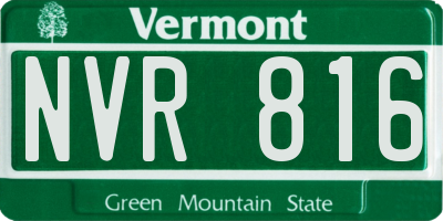 VT license plate NVR816