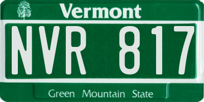 VT license plate NVR817
