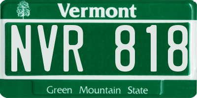 VT license plate NVR818