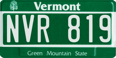 VT license plate NVR819