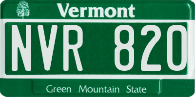 VT license plate NVR820