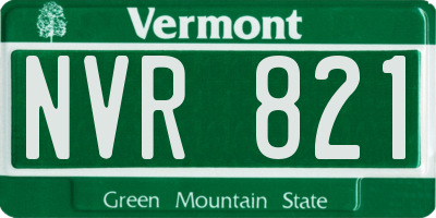 VT license plate NVR821