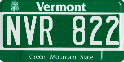 VT license plate NVR822