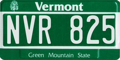 VT license plate NVR825