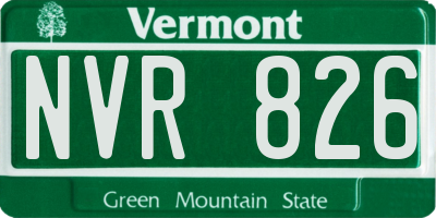 VT license plate NVR826
