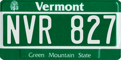 VT license plate NVR827