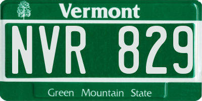 VT license plate NVR829