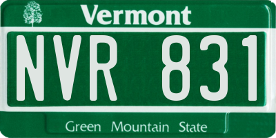 VT license plate NVR831