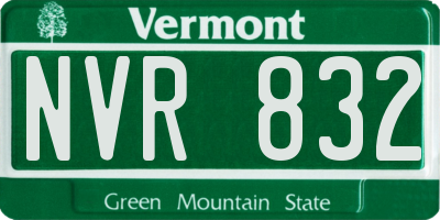 VT license plate NVR832