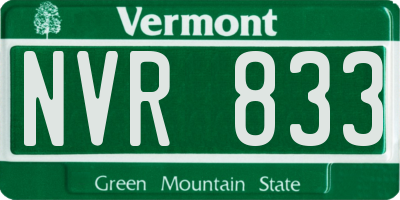 VT license plate NVR833