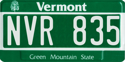 VT license plate NVR835
